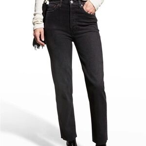 Re/Done Black 70s Stovepipe Women's Jeans